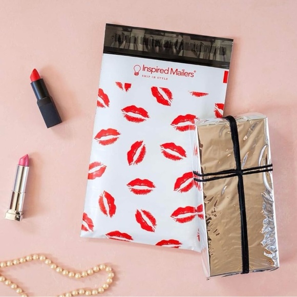 Inspired Mailers Weather Resistant Red Lips Poly Mailers Size 6โx9โ Lot of 25 - Picture 10 of 15